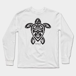 Black Tribal Turtle Tattoo / Maui Long Sleeve T-Shirt